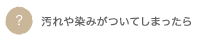 汚れや染みがついてしまったら